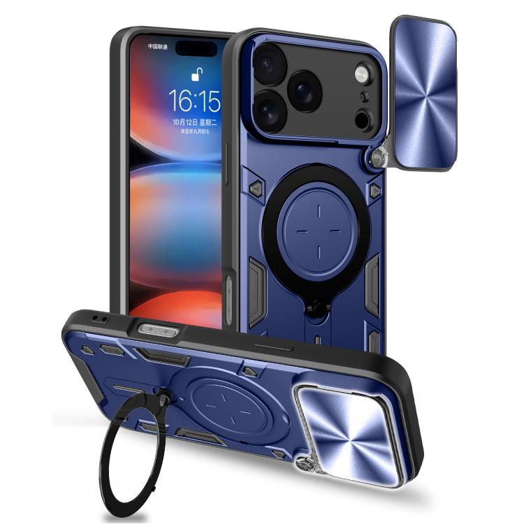 Custodia per telefono con supporto magnetico per camshield scorrevole con texture CD, For iPhone 18 Pro, For iPhone 18 Pro Max, For iPhone 17e / 16e, For iPhone 17 Pro Max