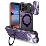 Custodia per telefono con supporto magnetico per camshield scorrevole con texture CD, For iPhone 18 Pro, For iPhone 18 Pro Max, For iPhone 17e / 16e, For iPhone 17 Pro Max