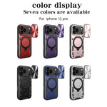 Custodia per telefono con supporto magnetico per camshield scorrevole con texture CD, For iPhone 18 Pro, For iPhone 18 Pro Max, For iPhone 17e / 16e, For iPhone 17 Pro Max