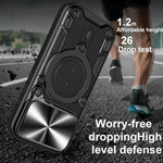 Custodia per telefono con supporto magnetico per camshield scorrevole con texture CD, For iPhone 18 Pro, For iPhone 18 Pro Max, For iPhone 17e / 16e, For iPhone 17 Pro Max