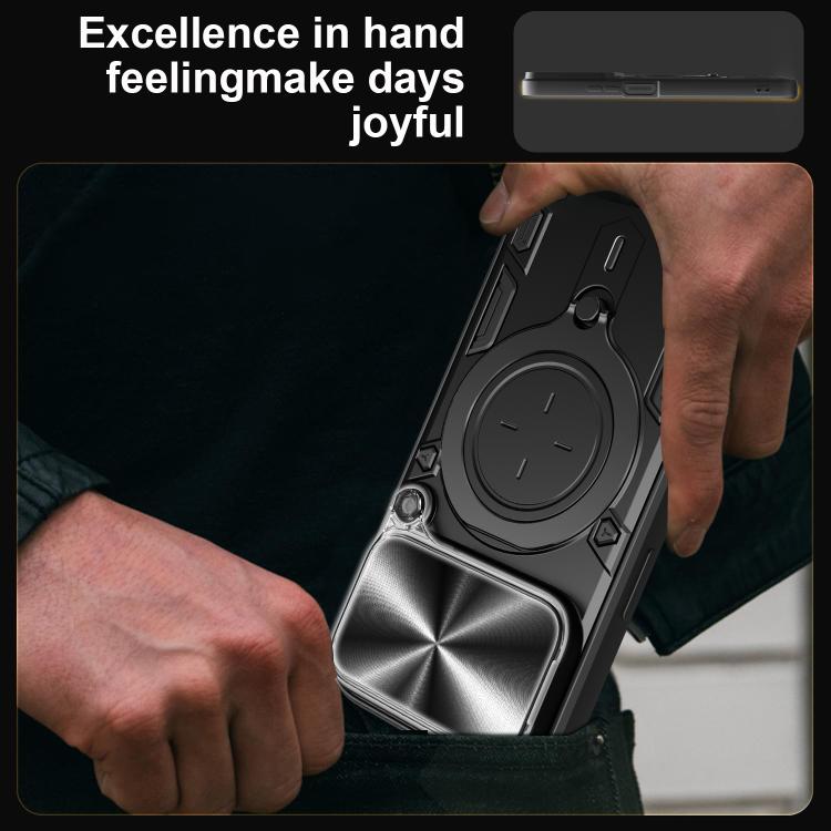 Custodia per telefono con supporto magnetico per camshield scorrevole con texture CD, For iPhone 18 Pro, For iPhone 18 Pro Max, For iPhone 17e / 16e, For iPhone 17 Pro Max