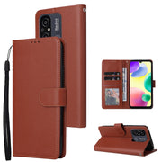 Custodia per telefono in pelle multifunzionale con 3 slot per schede, For Xiaomi Redmi 11A 4G, For Xiaomi Redmi 12C