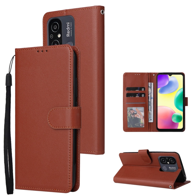 Custodia portafoglio in pelle con 3 slot per Xiaomi Redmi 11A e 1