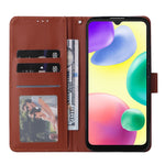 Custodia portafoglio in pelle con 3 slot per Xiaomi Redmi 11A e 1