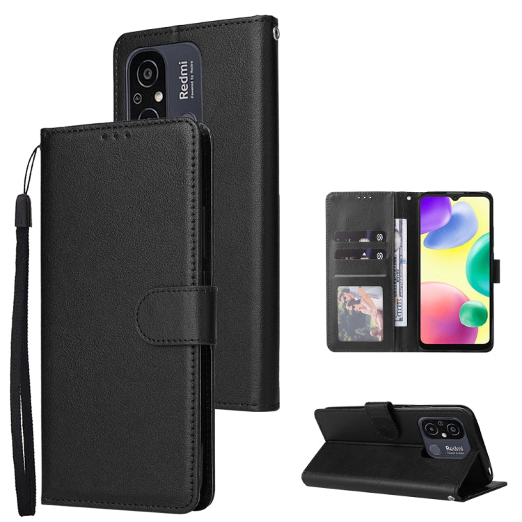 Custodia portafoglio in pelle con 3 slot per Xiaomi Redmi 11A e 1