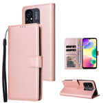 Custodia portafoglio in pelle con 3 slot per Xiaomi Redmi 11A e 1