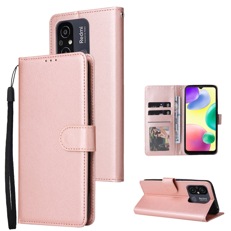 Custodia portafoglio in pelle con 3 slot per Xiaomi Redmi 11A e 1