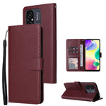 Custodia portafoglio in pelle con 3 slot per Xiaomi Redmi 11A e 1