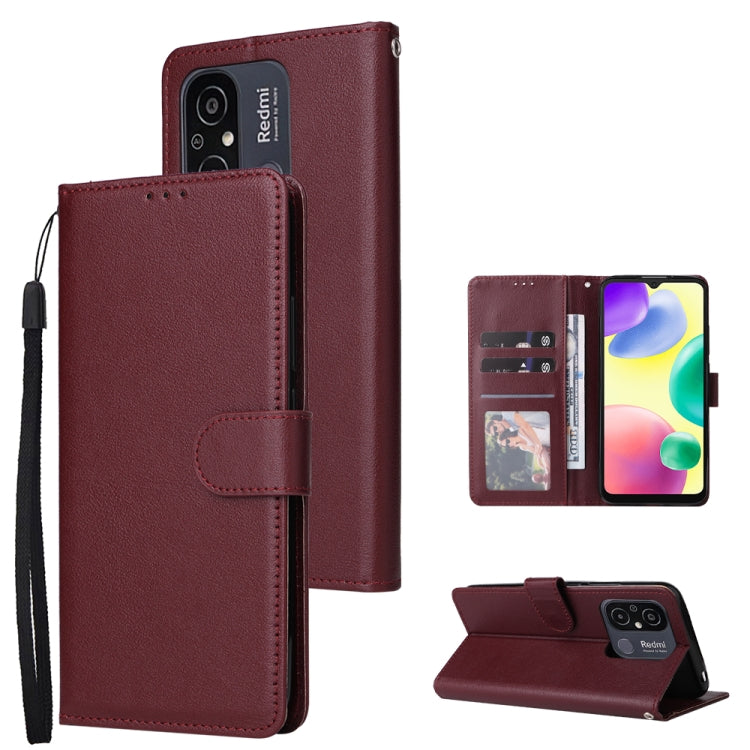 Custodia portafoglio in pelle con 3 slot per Xiaomi Redmi 11A e 1