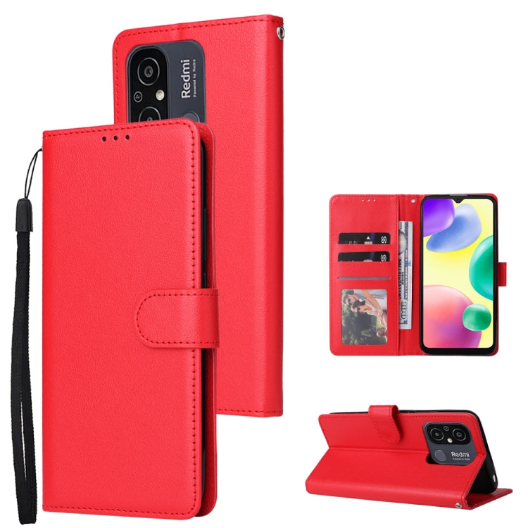 Custodia portafoglio in pelle con 3 slot per Xiaomi Redmi 11A e 1