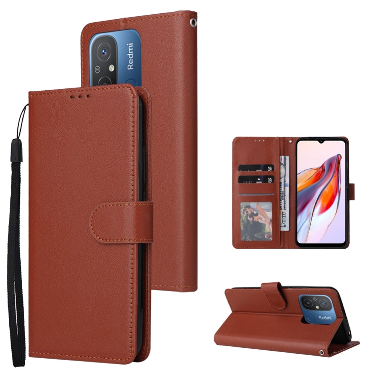 Custodia portafoglio in pelle con 3 slot per Xiaomi Redmi 11A e 1