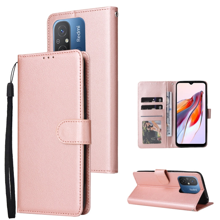 Custodia portafoglio in pelle con 3 slot per Xiaomi Redmi 11A e 1