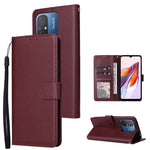 Custodia portafoglio in pelle con 3 slot per Xiaomi Redmi 11A e 1