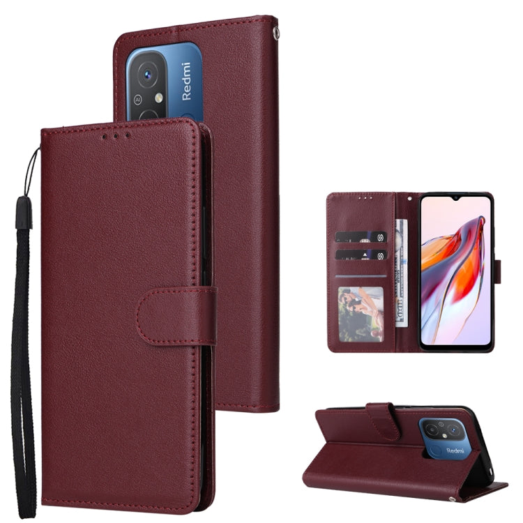Custodia portafoglio in pelle con 3 slot per Xiaomi Redmi 11A e 1
