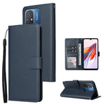 Custodia portafoglio in pelle con 3 slot per Xiaomi Redmi 11A e 1