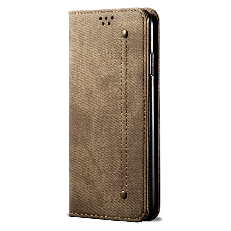 Custodia pelle flip orizzontale con texture denim per OPPO Find X6