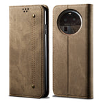 Custodia pelle flip orizzontale con texture denim per OPPO Find X6