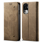 Custodia pelle flip orizzontale con texture denim per OPPO Find X6