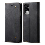 Custodia pelle flip orizzontale con texture denim per OPPO Find X6