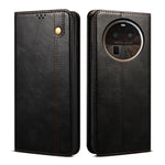 Custodia per telefono in pelle con trama di cavallo pazzo in cera d'olio, For OPPO Find X6 Pro, For OPPO Find X6, For  OPPO Find X6
