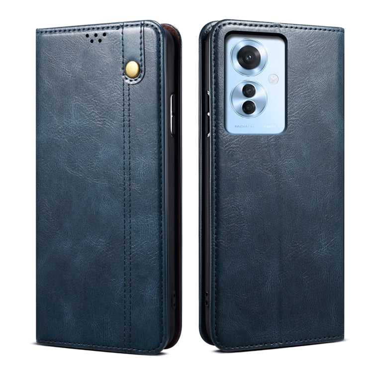 Custodia per telefono in pelle con trama di cavallo pazzo in cera d'olio, For OPPO A60, For OPPO A3 Pro 5G, For OPPO A3 Pro 5G Global, For OPPO Reno11 F / F25 Pro, For OPPO Reno10 Global / Reno10 Pro Global, For OPPO Find X8 Pro