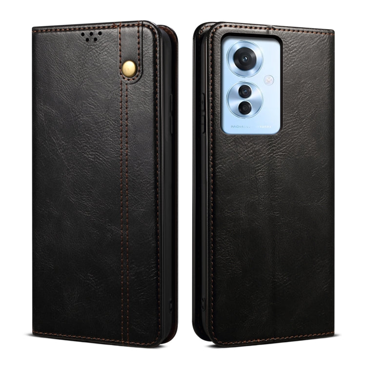 Custodia per telefono in pelle con trama di cavallo pazzo in cera d'olio, For OPPO A60, For OPPO A3 Pro 5G, For OPPO A3 Pro 5G Global, For OPPO Reno11 F / F25 Pro, For OPPO Reno10 Global / Reno10 Pro Global, For OPPO Find X8 Pro
