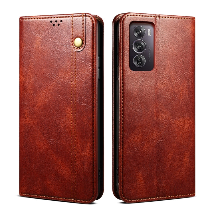 Custodia in pelle con trama Crazy Horse per OPPO Find X8 e modelli compatibili