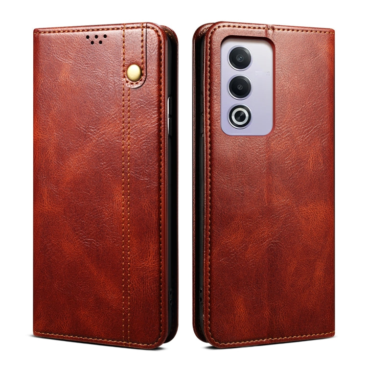 Custodia per telefono in pelle con trama di cavallo pazzo in cera d'olio, For OPPO A60, For OPPO A3 Pro 5G, For OPPO A3 Pro 5G Global, For OPPO Reno11 F / F25 Pro, For OPPO Reno10 Global / Reno10 Pro Global, For OPPO Find X8 Pro