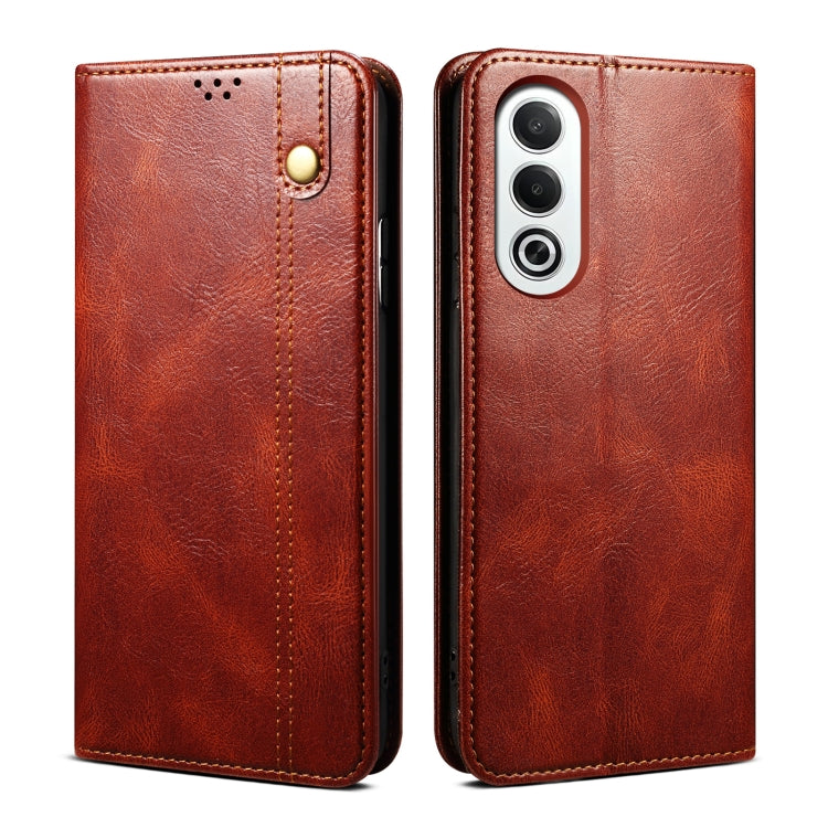 Custodia in pelle con trama Crazy Horse per OPPO Find X8 e modelli compatibili