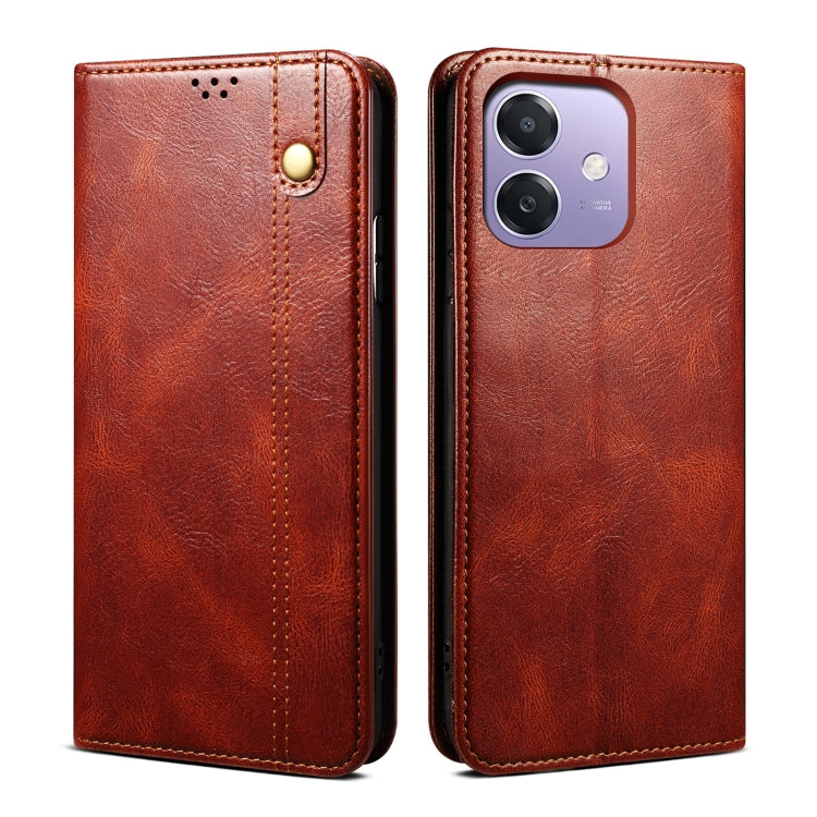 Custodia in pelle con trama Crazy Horse per OPPO Find X8 e modelli compatibili