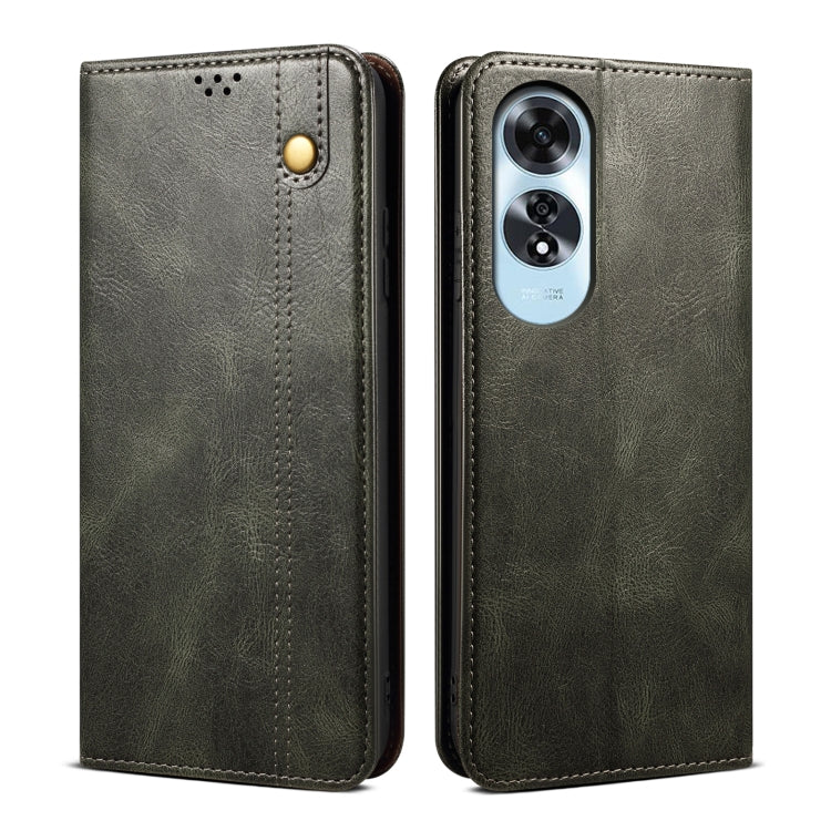 Custodia per telefono in pelle con trama di cavallo pazzo in cera d'olio, For OPPO A60, For OPPO A3 Pro 5G, For OPPO A3 Pro 5G Global, For OPPO Reno11 F / F25 Pro, For OPPO Reno10 Global / Reno10 Pro Global, For OPPO Find X8 Pro