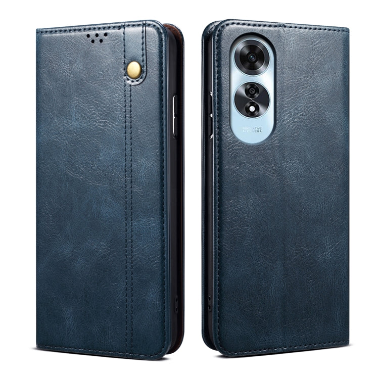 Custodia per telefono in pelle con trama di cavallo pazzo in cera d'olio, For OPPO A60, For OPPO A3 Pro 5G, For OPPO A3 Pro 5G Global, For OPPO Reno11 F / F25 Pro, For OPPO Reno10 Global / Reno10 Pro Global, For OPPO Find X8 Pro