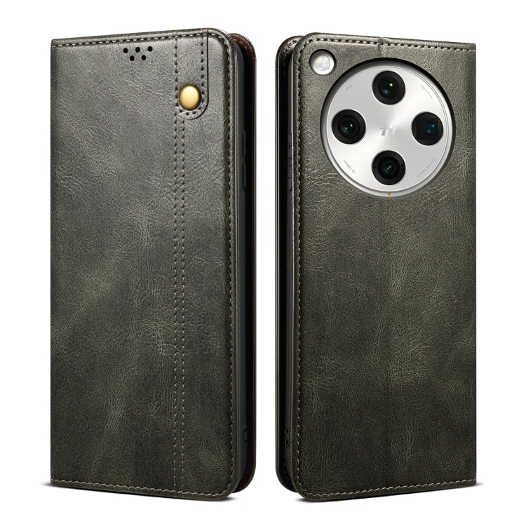 Custodia per telefono in pelle con trama di cavallo pazzo in cera d'olio, For OPPO A60, For OPPO A3 Pro 5G, For OPPO A3 Pro 5G Global, For OPPO Reno11 F / F25 Pro, For OPPO Reno10 Global / Reno10 Pro Global, For OPPO Find X8 Pro