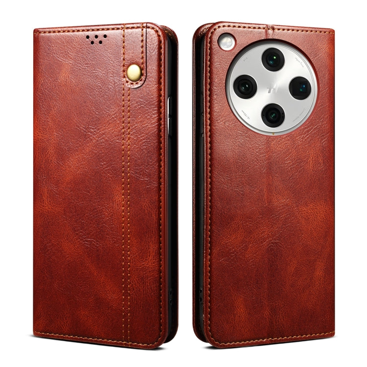 Custodia per telefono in pelle con trama di cavallo pazzo in cera d'olio, For OPPO A60, For OPPO A3 Pro 5G, For OPPO A3 Pro 5G Global, For OPPO Reno11 F / F25 Pro, For OPPO Reno10 Global / Reno10 Pro Global, For OPPO Find X8 Pro