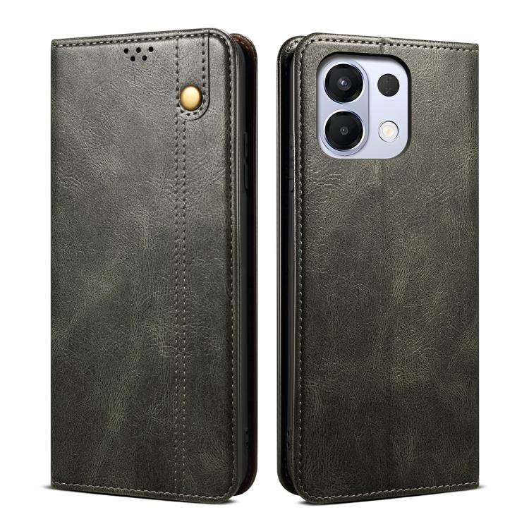Custodia in pelle con trama Crazy Horse per OPPO A5x 4G/5G e modelli compatibili