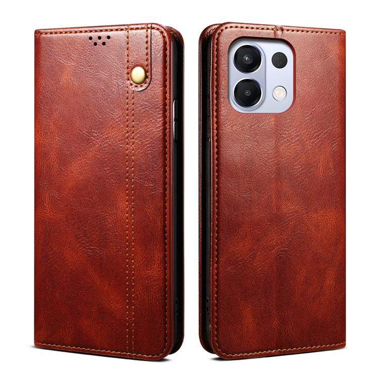Custodia in pelle con trama Crazy Horse per OPPO A5x 4G/5G e modelli compatibili