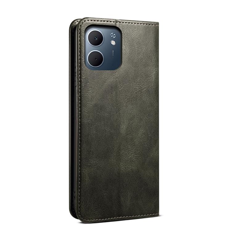 Custodia in pelle con trama Crazy Horse per OPPO A5x 4G/5G e modelli compatibili