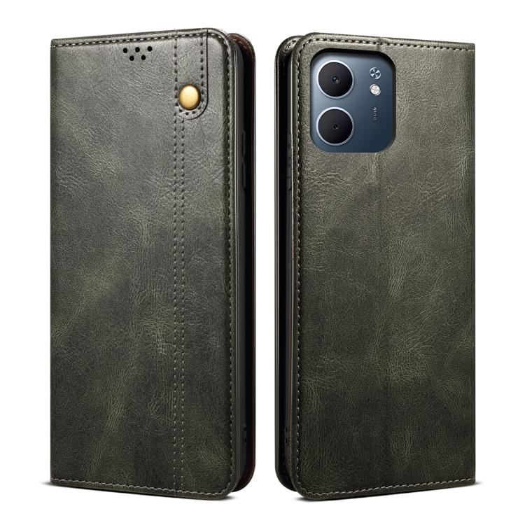 Custodia in pelle con trama Crazy Horse per OPPO A5x 4G/5G e modelli compatibili