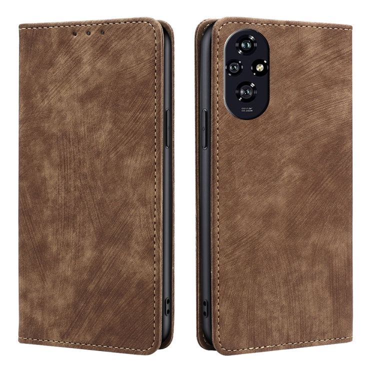 Custodia in pelle magnetica con blocco RFID per Honor Play 60 Plus