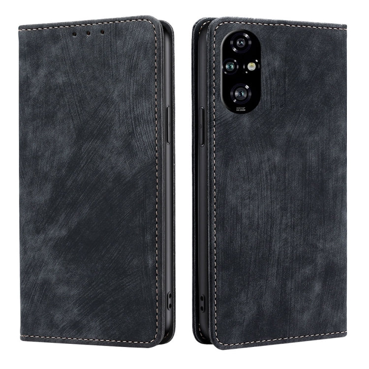 Custodia in pelle magnetica con blocco RFID per Honor Play 60 Plus
