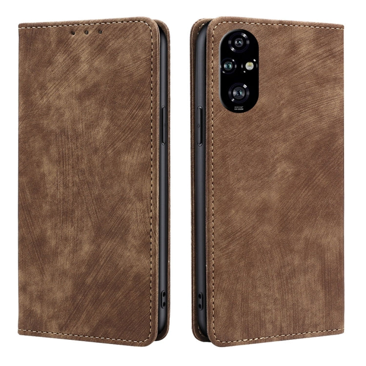 Custodia in pelle magnetica con blocco RFID per Honor Play 60 Plus