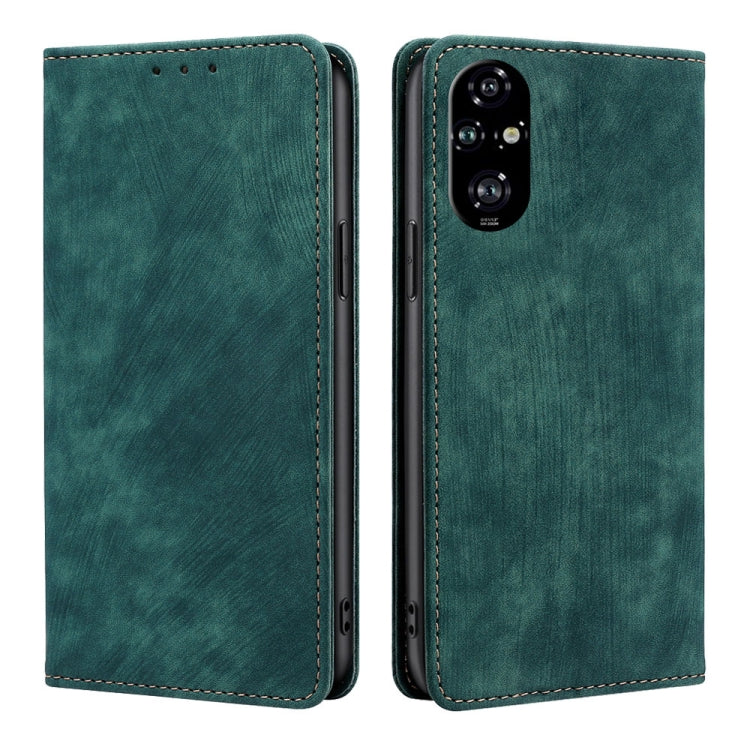 Custodia in pelle magnetica con blocco RFID per Honor Play 60 Plus