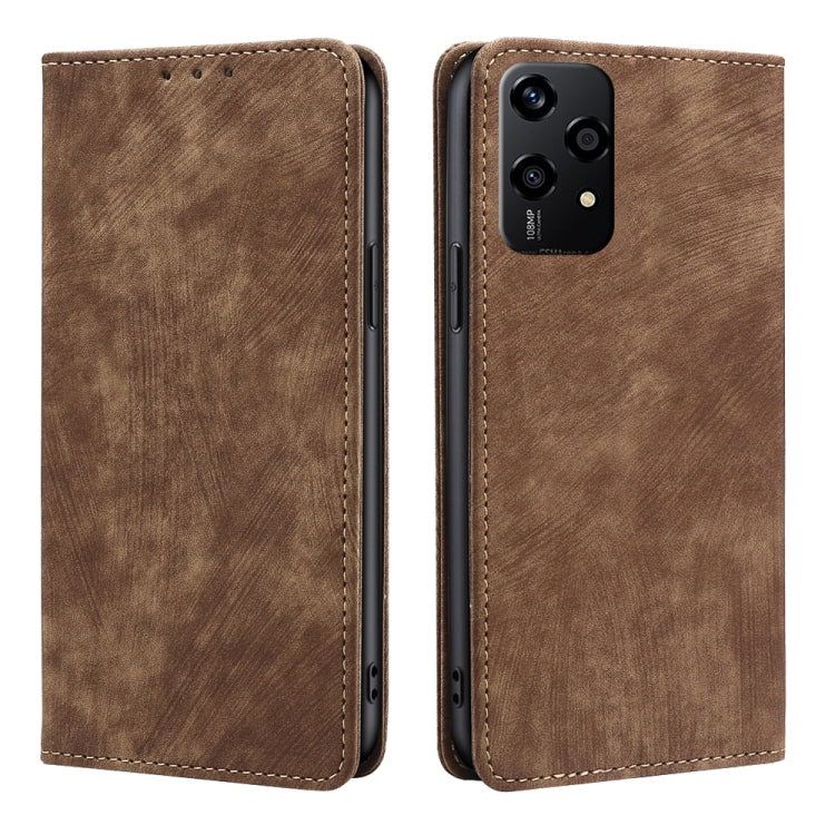 Custodia in pelle magnetica con blocco RFID per Honor Play 60 Plus