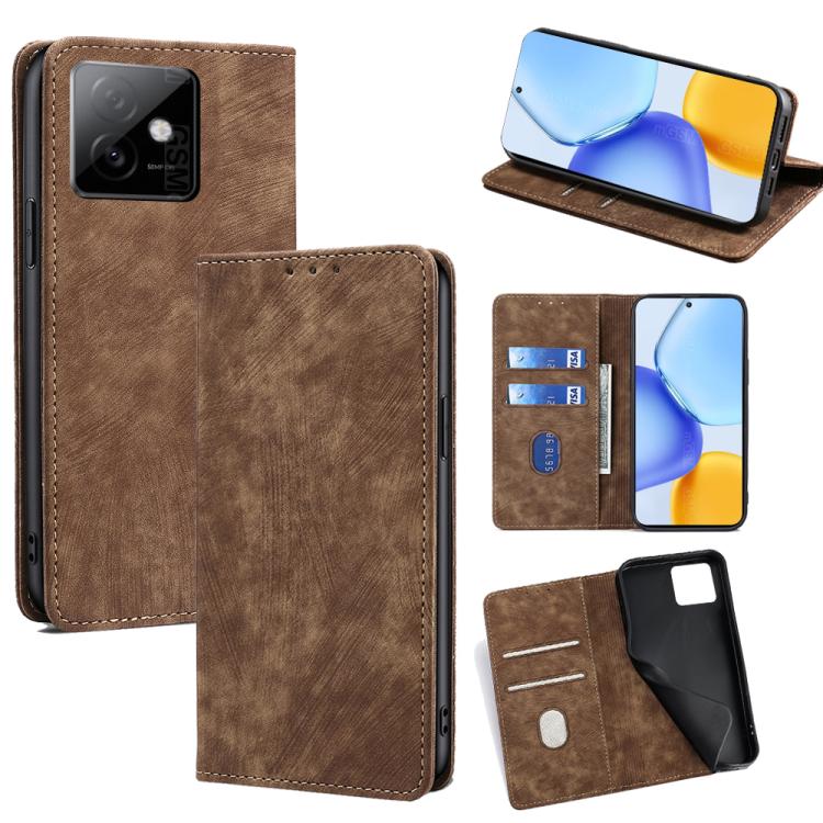 Custodia pelle magnetica con blocco RFID per Honor X60 GT