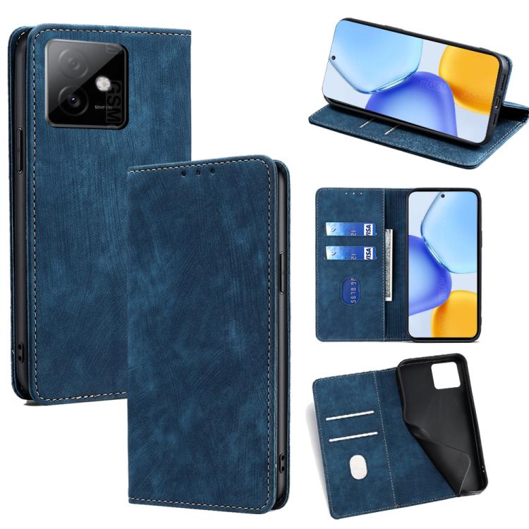 Custodia pelle magnetica con blocco RFID per Honor X60 GT