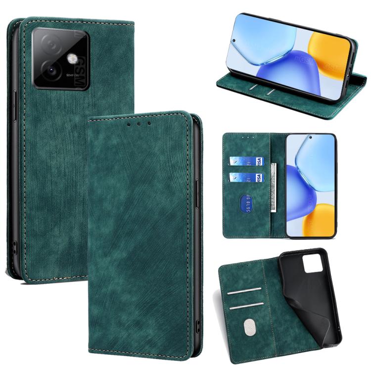 Custodia pelle magnetica con blocco RFID per Honor X60 GT