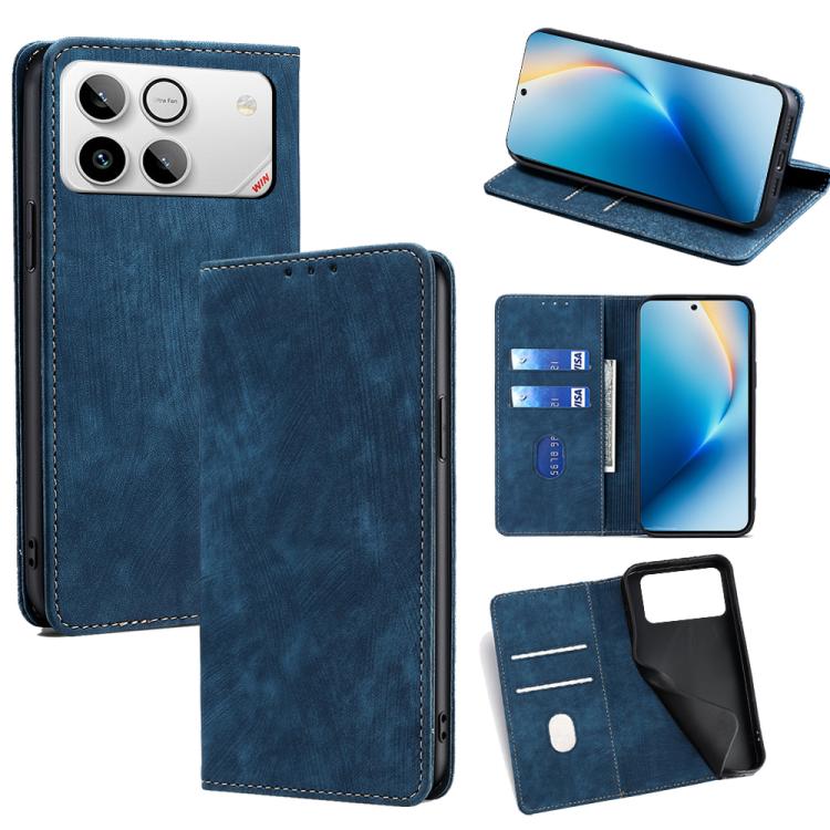 Custodia pelle magnetica con blocco RFID per Honor Win 5G