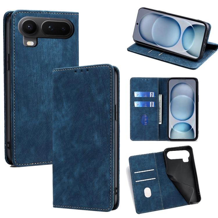 Custodia in pelle magnetica con blocco RFID per Honor 600 Lite Global