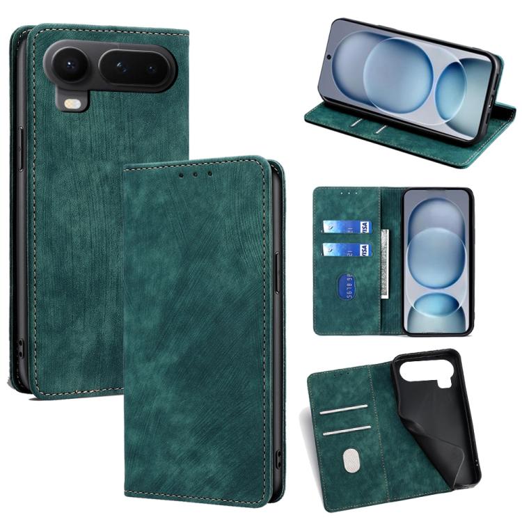 Custodia in pelle magnetica con blocco RFID per Honor 600 Lite Global