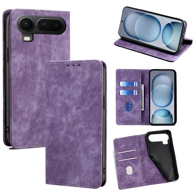 Custodia in pelle magnetica con blocco RFID per Honor 600 Lite Global